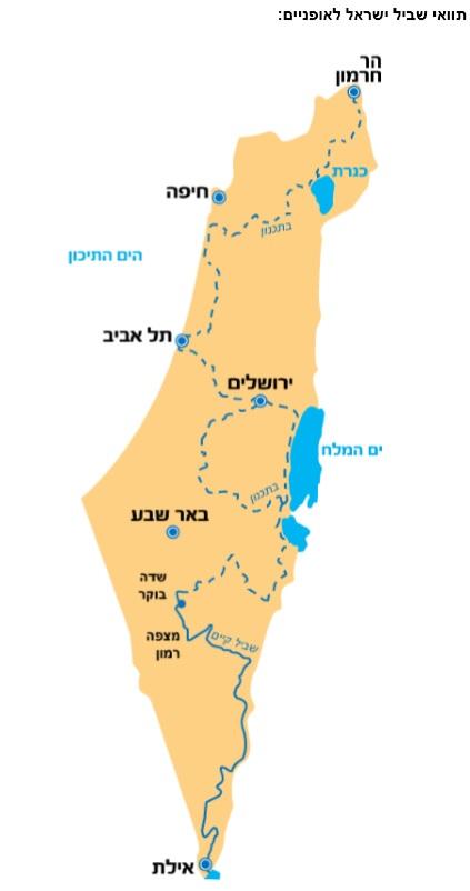 תוואי שביל ישראל לאופניים