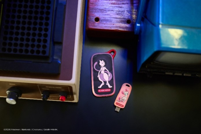 עיצוב Mewtwo על כונן ה-SSD הנייד של Sandisk. צילום: Sandisk