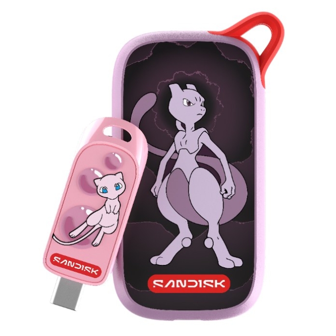 קו כונני Sandisk Pokémon במהדורות Mew ו-Mewtwo. צילום: Sandisk