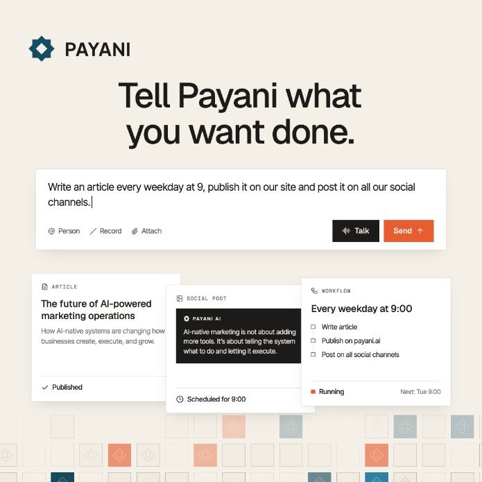 ממשק מערכת הביצוע השיחתית של Payani AI, שבה המשתמש מתאר את המשימה בשפה טבעית | צילום: יח"צ