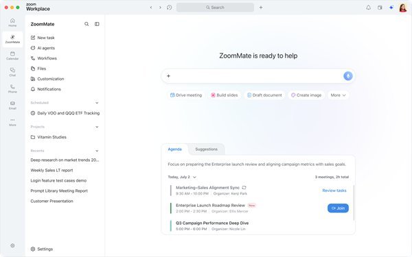 ZoomMate - ממשק סוכני הבינה המלאכותית של זום | צילום: Zoom Video Communications